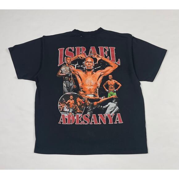 UFC Shirt Mens Medium Black Israel Adesanya Stylebender MMA Big Face Rap Tee - Picture 6 of 9